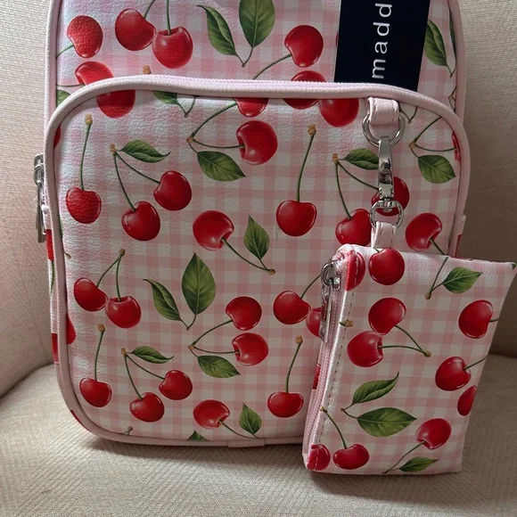 Madden Girl Pink Cherry Backpack with Pouch display picture 2
